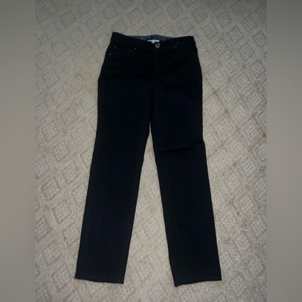 JM Collection black Denim Dress Jeans Sz 4 EUC